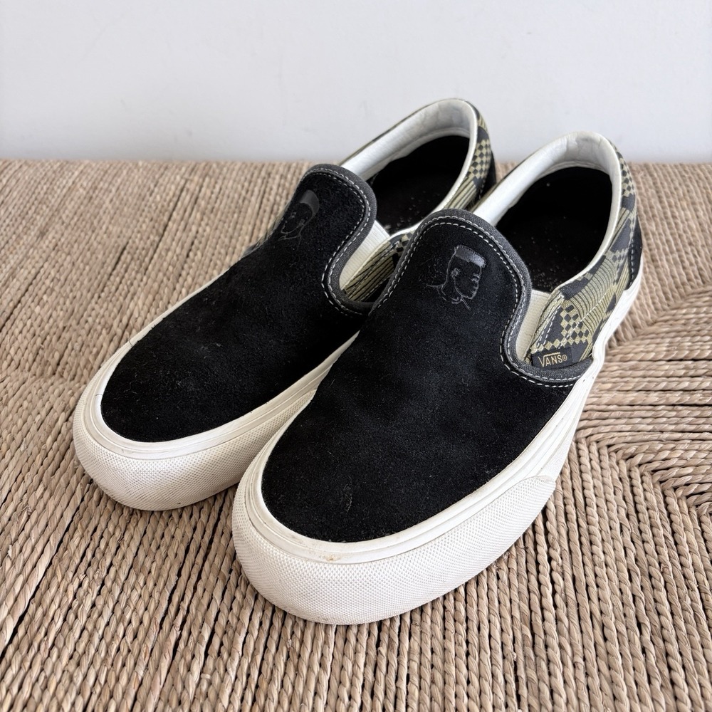 Vans Michael February Classic Slip-On Shoes SF Black Suede Men 7.5 Women 9